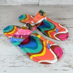 Kurt Geiger London Women's Size 35.5 Kensington Printed T-Bar Flat Sandals New